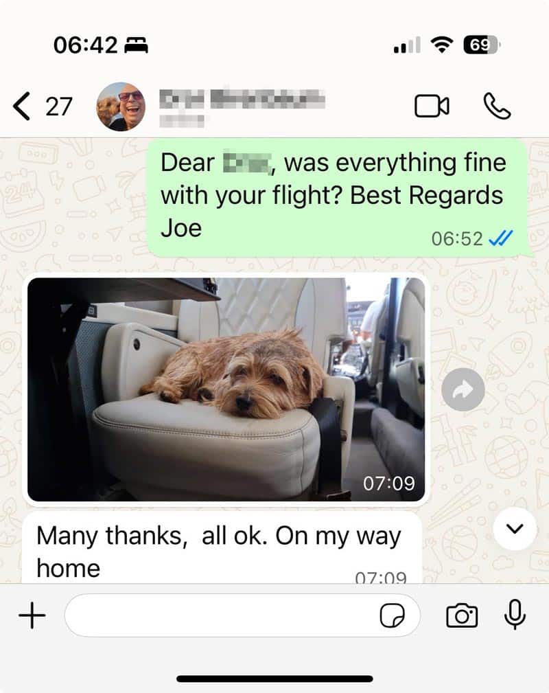 Screenshot of WhatsApp Chat