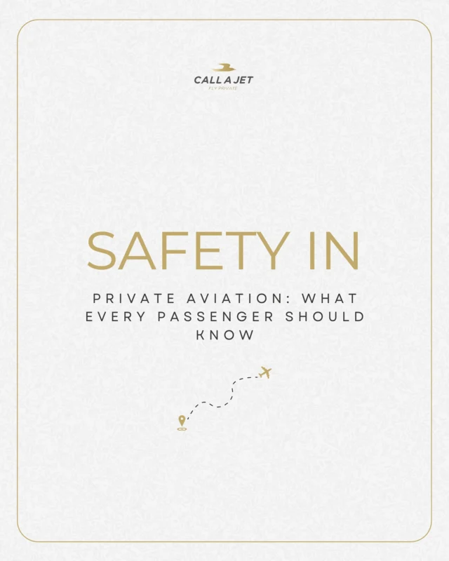 Safety in Private Aviation: What Every Passenger Should Know

When you choose a private jet, safety is our top priority. At Call A Jet, we pride ourselves on high standards that ensure your peace of mind at every stage of the flight.

🔍 Strict Inspections and Maintenance
Every aircraft undergoes regular comprehensive checks and maintenance to ensure it is in perfect working condition.

👨‍✈️ Professional Crew
Our pilots are certified experts with years of experience and continuous training. They are ready to respond promptly to any situation and ensure a safe flight.

💡 Advanced Technology
Modern navigation, control, and communication systems guarantee precision and safety on every flight, even in challenging weather conditions.

🛡️ Personalized Safety Approach
We take into account all client preferences as well as aviation safety requirements and standards so every passenger feels secure and confident.

Fly with Call A Jet — trust the professionals who put safety first.

#CallAJet #SafetyFirst #PrivateAviation #LuxuryTravel #PrivateJetSafety #SafeFlights #JetSetLife